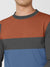 CHIRUCA Fleece Sweatshirt For Men-Charcoal Melange with Blue & Brown Panels-BE2723