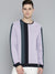 CHIRUCA Fleece Sweatshirt For Men-Light Purple with Black & Grey Panels-BE2739