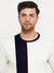 CHIRUCA Fleece Sweatshirt For Men-White with Navy & Maroon Panels-BE2742