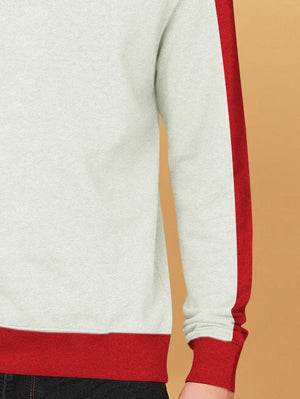 CHIRUCA Terry Fleece Sweatshirt For Men-Wheat with Red Panels-BE2758