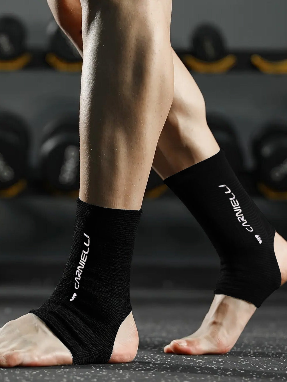 Carnielli Foot Elsatic Guards Pair-Black-LV485