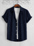Louis Vicaci Slim Fit Lycra Casual Shirt For Men-Dark Navy with Allover Lining-SP2466