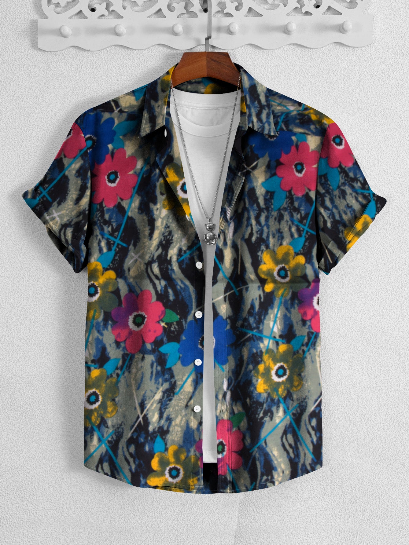 OXEN Premium Half Sleeve Slim Fit Casual Shirt For Men-Allover Print-SP2147