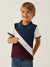 Champion Single Jersey Polo Shirt For Kids-Maroon with Off White & Navy Melange Panels-BE933/BR13180