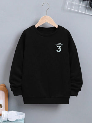 Champion Terry Fleece Sweatshirt For Kids-Black-BE2130