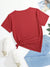 ChecnOne Crew Neck Tee Shirt For Girls-Coral Red-BE1442