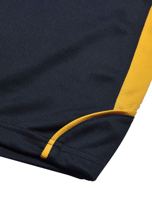 Cloke Active Wear Crew Neck T-Shirt For Kids-Navy & Yellow-BE1364/BR13603