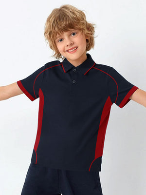 Cloke Active Wear Polo Shirt For Kids-Navy & Red-BE1362/BR13602