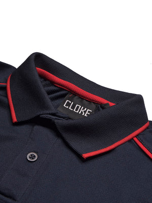 Cloke Active Wear Polo Shirt For Kids-Navy & Red-BE1362/BR13602