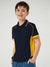 Cloke Active Wear Polo Shirt For Kids-Navy & Yellow-BE1361/BR13601