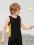 Cloke Active Wear Sleeveless T-Shirt For Kids-Black & Yellow-BE1367