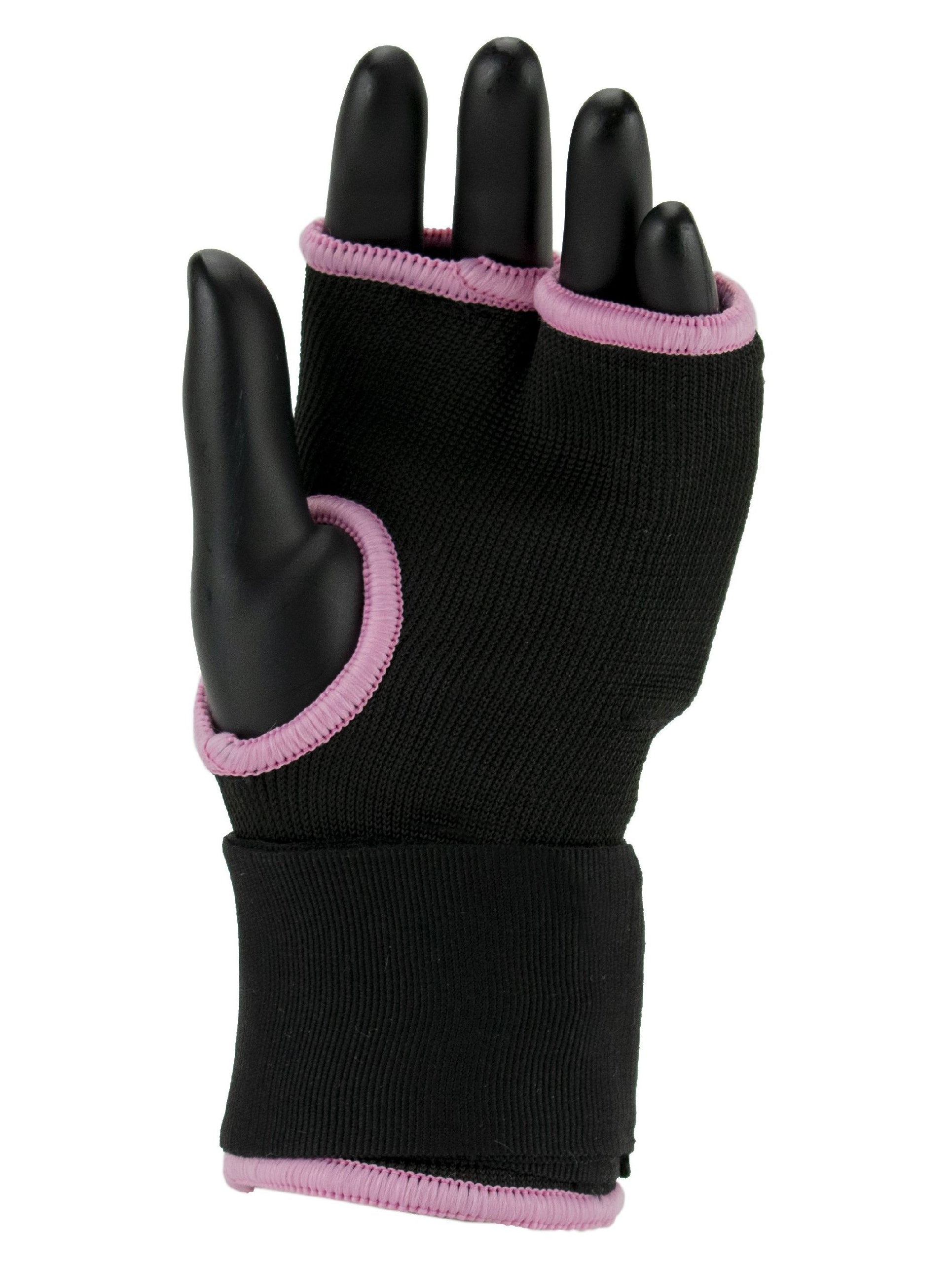 Sinlge Combat Gear Inner Gloves with Bandage-Black with Pink-LV446