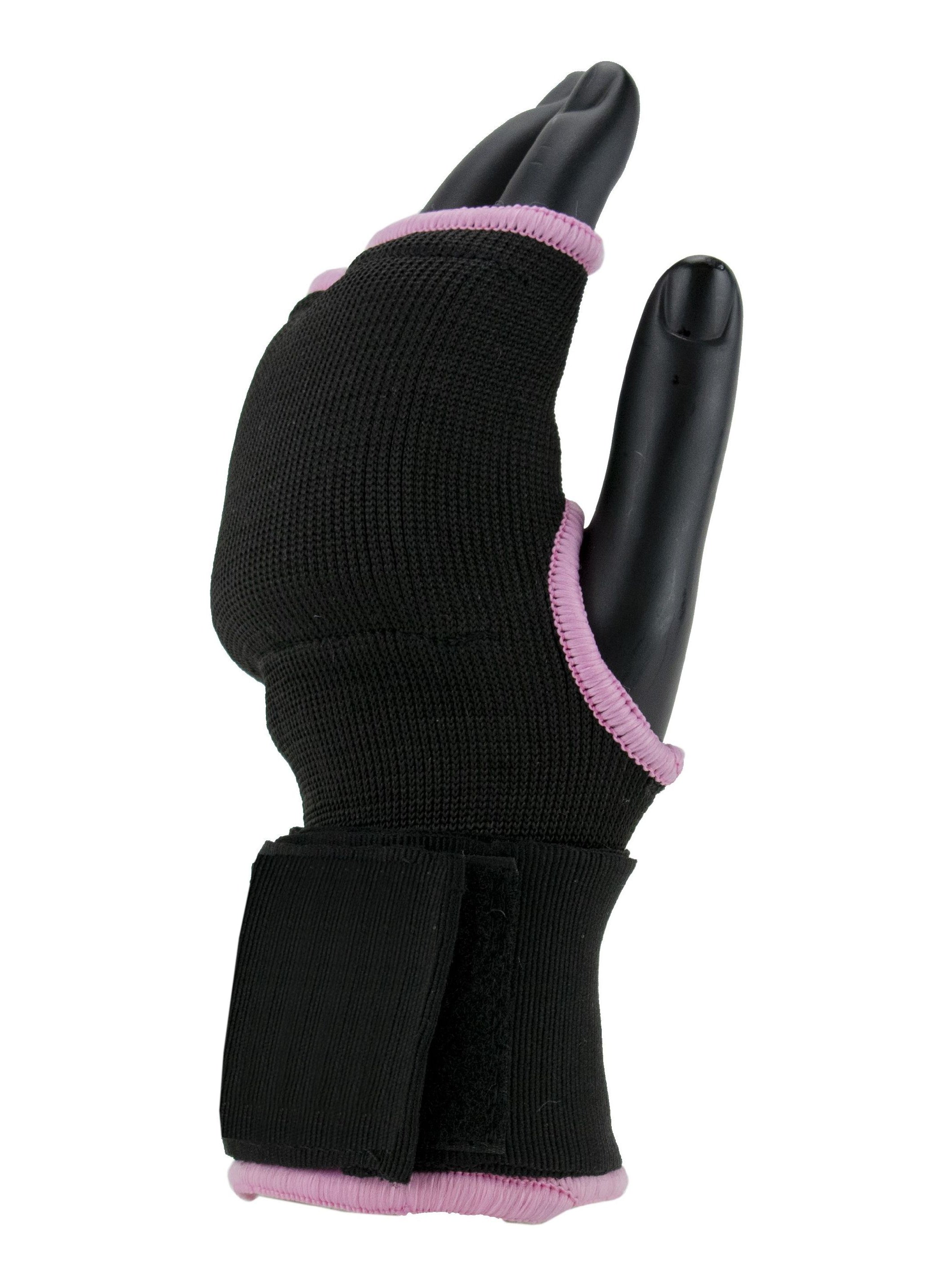Sinlge Combat Gear Inner Gloves with Bandage-Black with Pink-LV446