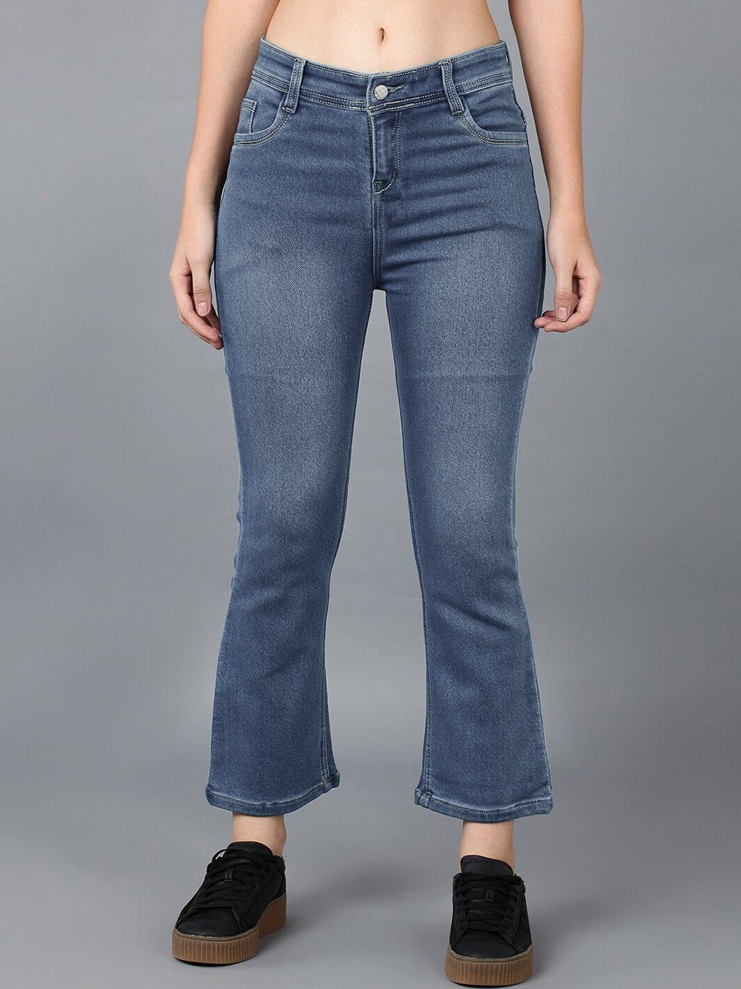 Crescent Jeans Denim For Women-Blue Faded-BE1316