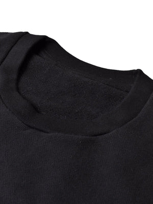Premium Crew Neck Terry Fleece Sweatshirt For Men-Black-SP76