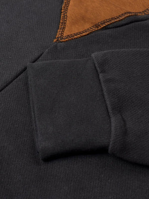Premium Crew Neck Terry Fleece Sweatshirt For Men-Black-SP76