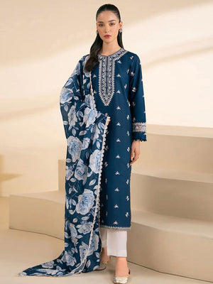 Cross Stich Dhanak with Pashmina wool Shawl Unstitched 3 Pcs Suit For Women-BE2897/LV213