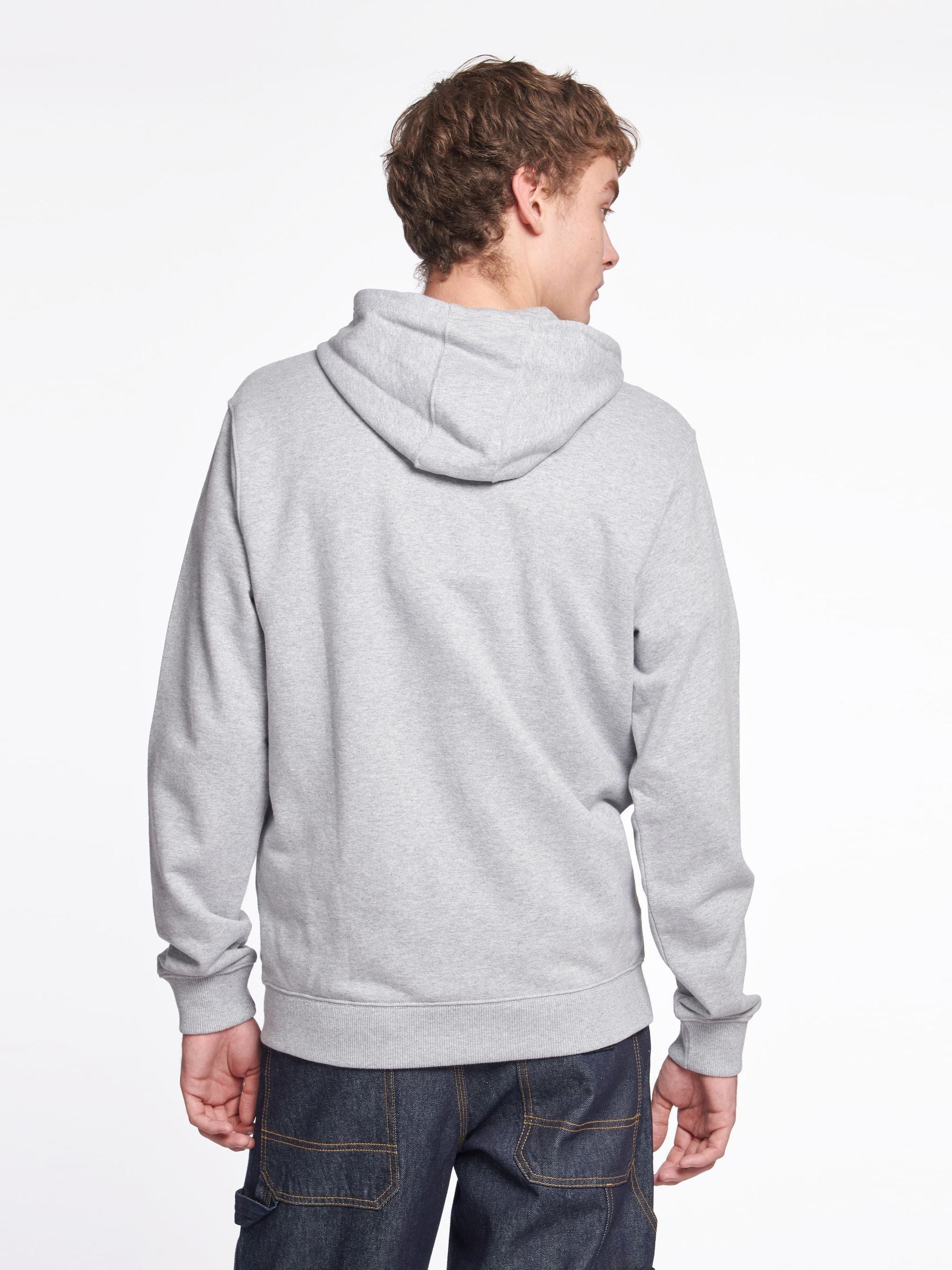 NK Terry Fleece Zipper Hoodie For Men-Grey Melange-SP938
