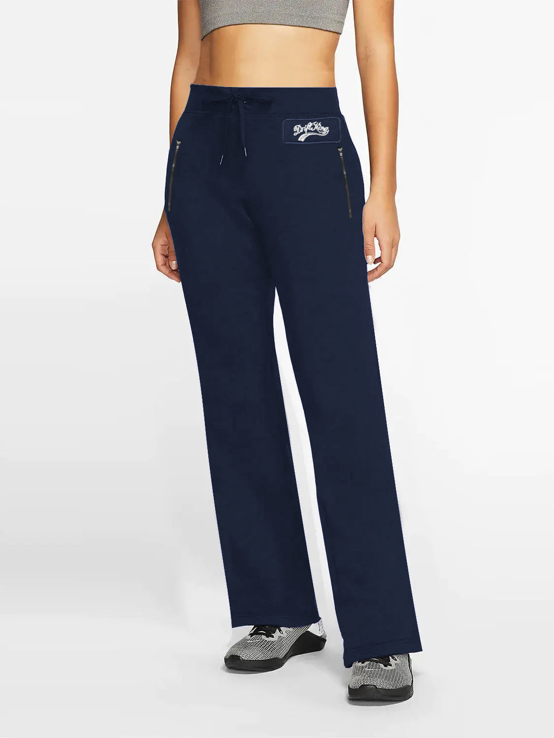 DK Fleece Straight Fit Trouser For Ladies-Navy Blue-BE2796