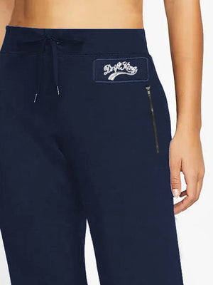 DK Fleece Straight Fit Trouser For Ladies-Navy Blue-BE2796