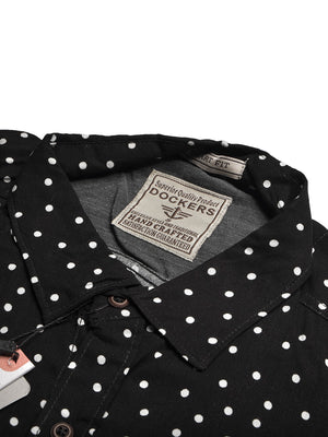 DKRS Premium Casual Shirt For Men-Black with Allover Dotted Print-BE14222