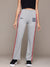 DK Terry Fleece Straight Fit Trouser For Ladies-Grey Melange With Stripes-BE2793