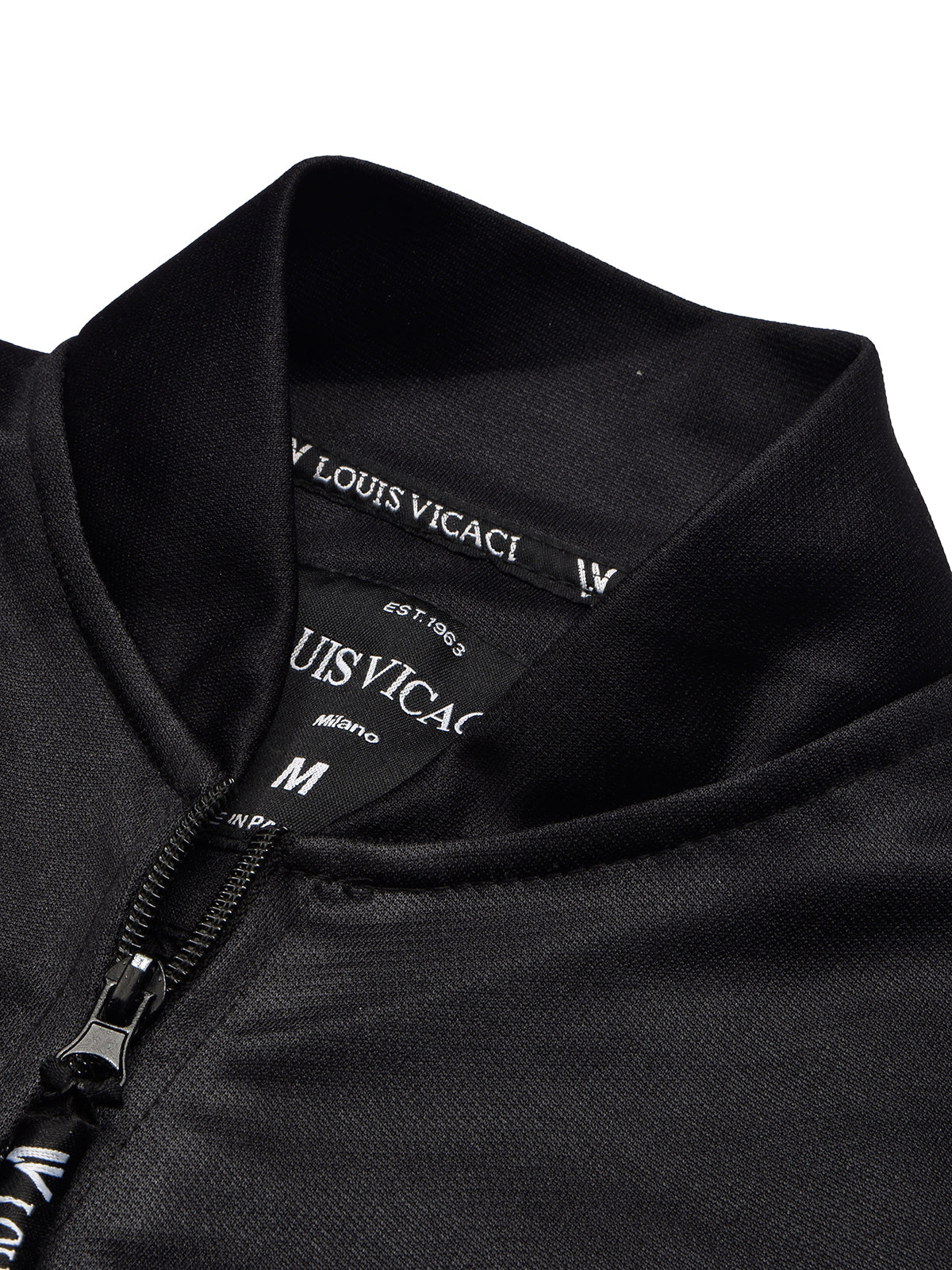 Louis Vicaci Active Ware Zipper Baseball Tracksuit For Men-Black-BE174