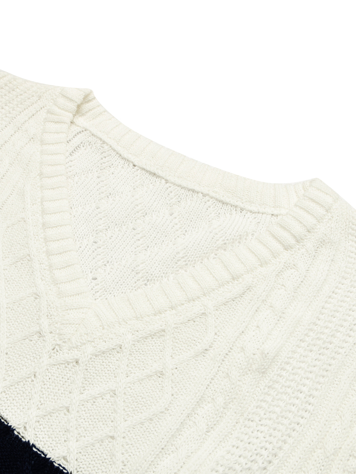 Sixteen Fashion Half Sleeve Knitted Wool Sweater For Women-Off White BE469/BR1225