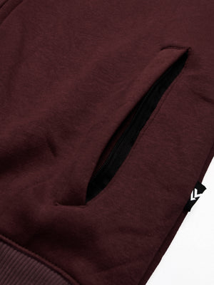 Louis Vicaci Zipper Fleece Mock Neck Jacket For Men-Burgundy-SP1162/RT2286