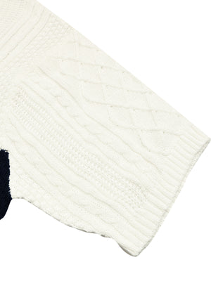 Sixteen Fashion Half Sleeve Knitted Wool Sweater For Women-Off White BE469/BR1225