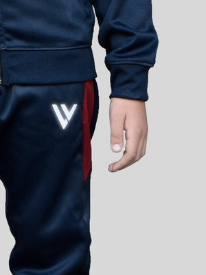 Louis Vicaci Lightning Flash Training Tracksuit For Kids-Dark Navy & Maroon-RT1175