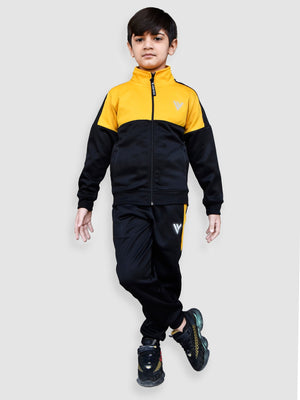 Louis Vicaci Lightning Flash Training Tracksuit For Kids-Black & Yellow-RT1176