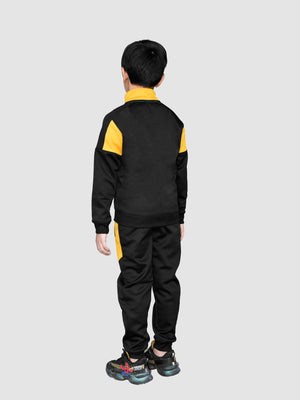 Louis Vicaci Lightning Flash Training Tracksuit For Kids-Black & Yellow-RT1176