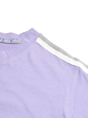 AD Single Jersey Tracksuit For Ladies-Light Purple with White & Grey-BE1496/BR13742