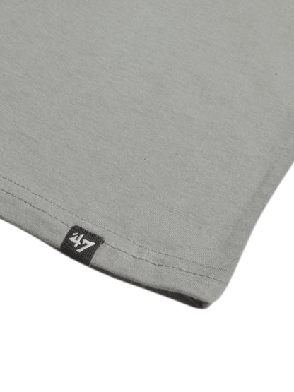 47 Single Jersey Crew Neck Tee Shirt For Men-Slate Grey with Print-SP1653/RT2393