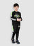 U.S Polo.Assn Fleece Tracksuit For Kids-Black & Parrot-BE101