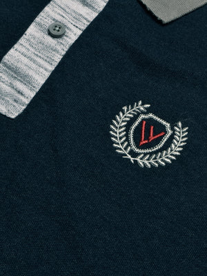 LV Summer Polo Shirt For Men-Dark Navy Melange-SP1574