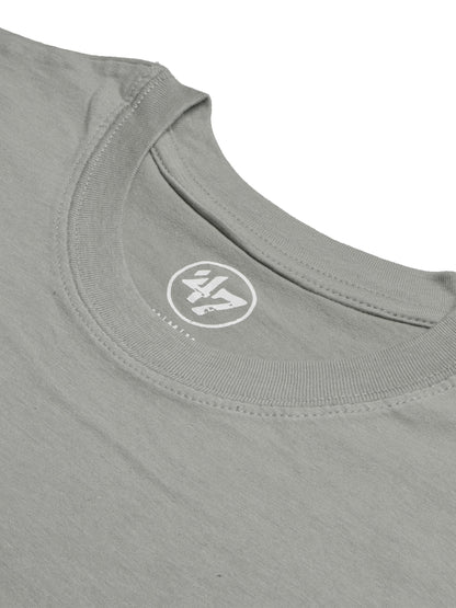 47 Single Jersey Crew Neck Tee Shirt For Men-Slate Grey with Print-SP1654/RT2394