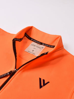 Louis Vicaci Zipper Bomber Jacket For Men-Fluorescent Orange-RT1254