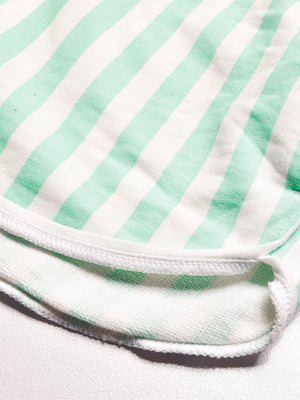 Next Terry Fleece Short Length Terry Short For Ladies-White with Green Stripe-BE158/BR968
