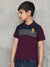 USPA Half Sleeve P.Q Polo Shirt For Kids-Dark Maroon & Navy-RT1973