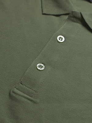 PYPR Summer Solid Polo Shirt For Men-Olive Green-BE1595