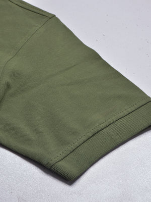 PYPR Summer Solid Polo Shirt For Men-Olive Green-BE1595