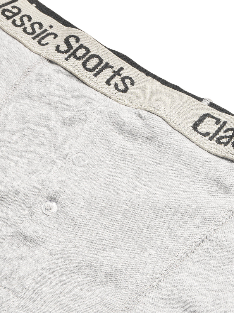 Classic Sport Single Jersey Boxer Brief For Men-Grey Melange-BR771