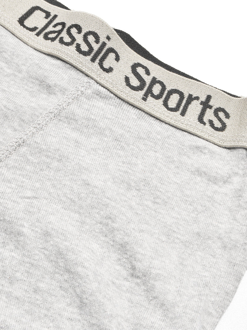 Classic Sport Single Jersey Boxer Brief For Men-Grey Melange-BR771
