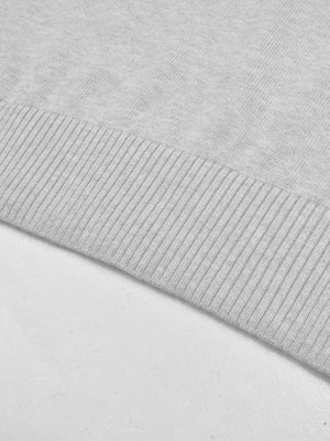 Full Fashion Crew Neck Wool Sweater For Men-Grey Melange-SP1111/RT2252