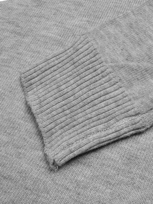 Full Fashion Crew Neck Wool Sweater For Men-Grey Melange-SP1113/RT2254