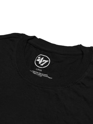 47 Single Jersey Crew Neck Tee Shirt For Men-Black with Print-SP1830