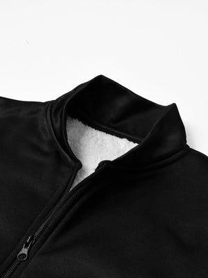 Louis Vicaci Zipper Fur Bomber Jacket For Men-Black-BE209/BR1010