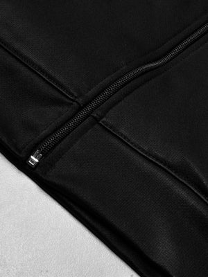 Louis Vicaci Zipper Fur Bomber Jacket For Men-Black-BE209/BR1010